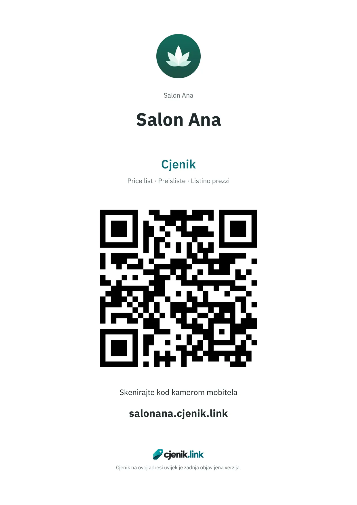 Plakat A4 s QR kodom